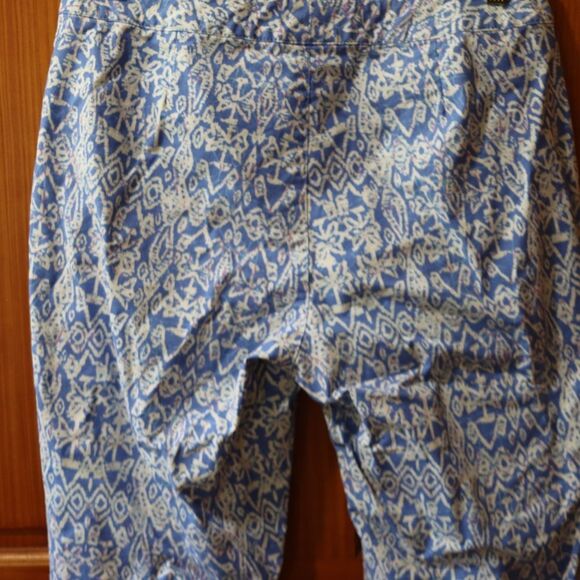 Vintage Sigrid Olsen Bold Blue & White Patterned Straight-Leg Pants Size 10 - Picture 7 of 15